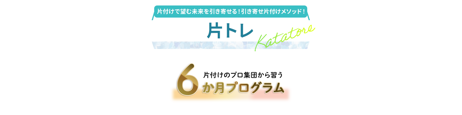 片付けが超楽しくなる強運片付けメソッド 片トレ 片付けの
プロ集団から習う 6ヶ月プログラム
