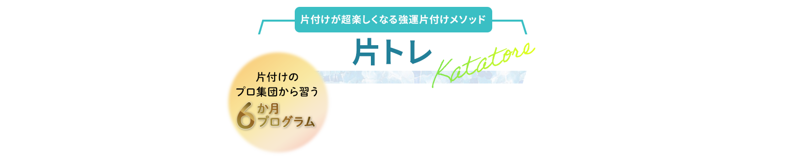 片付けが超楽しくなる強運片付けメソッド 片トレ 片付けの
プロ集団から習う 6ヶ月プログラム